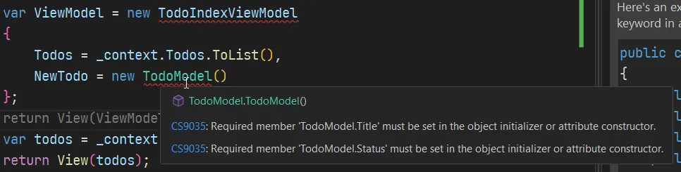required property error